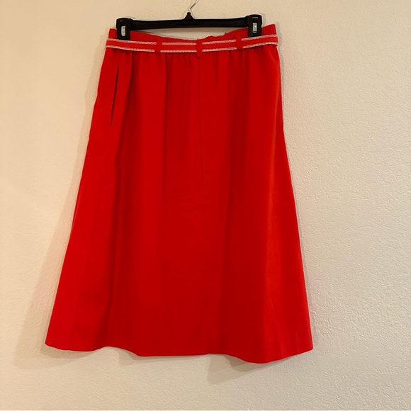 Vintage KORET Red A-line Skirt, Union Made in USA, Size 14 Womens, Elastic Waist - Picture 2 of 10